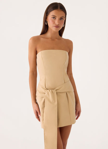 Diya Wrap Mini Dress - Camel