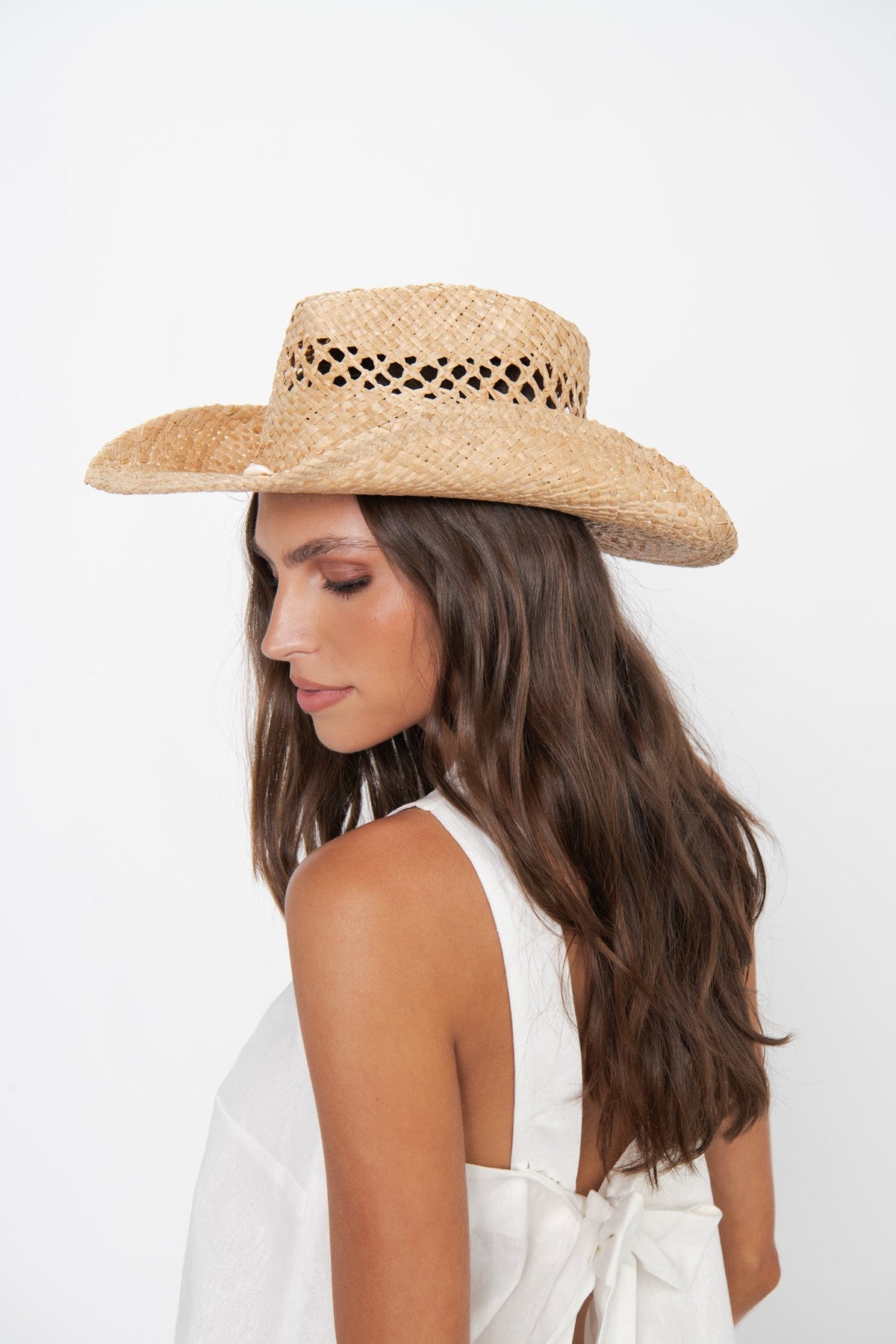 Lack of Color Seashells Cowboy Hat ~ Natural