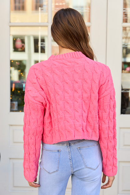 Bailey Coral Cable Cropped Sweater FINAL SALE