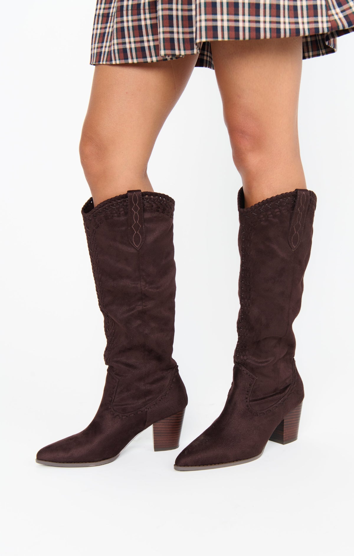 Billini Finley Cowboy Boot ~ Chocolate Suede