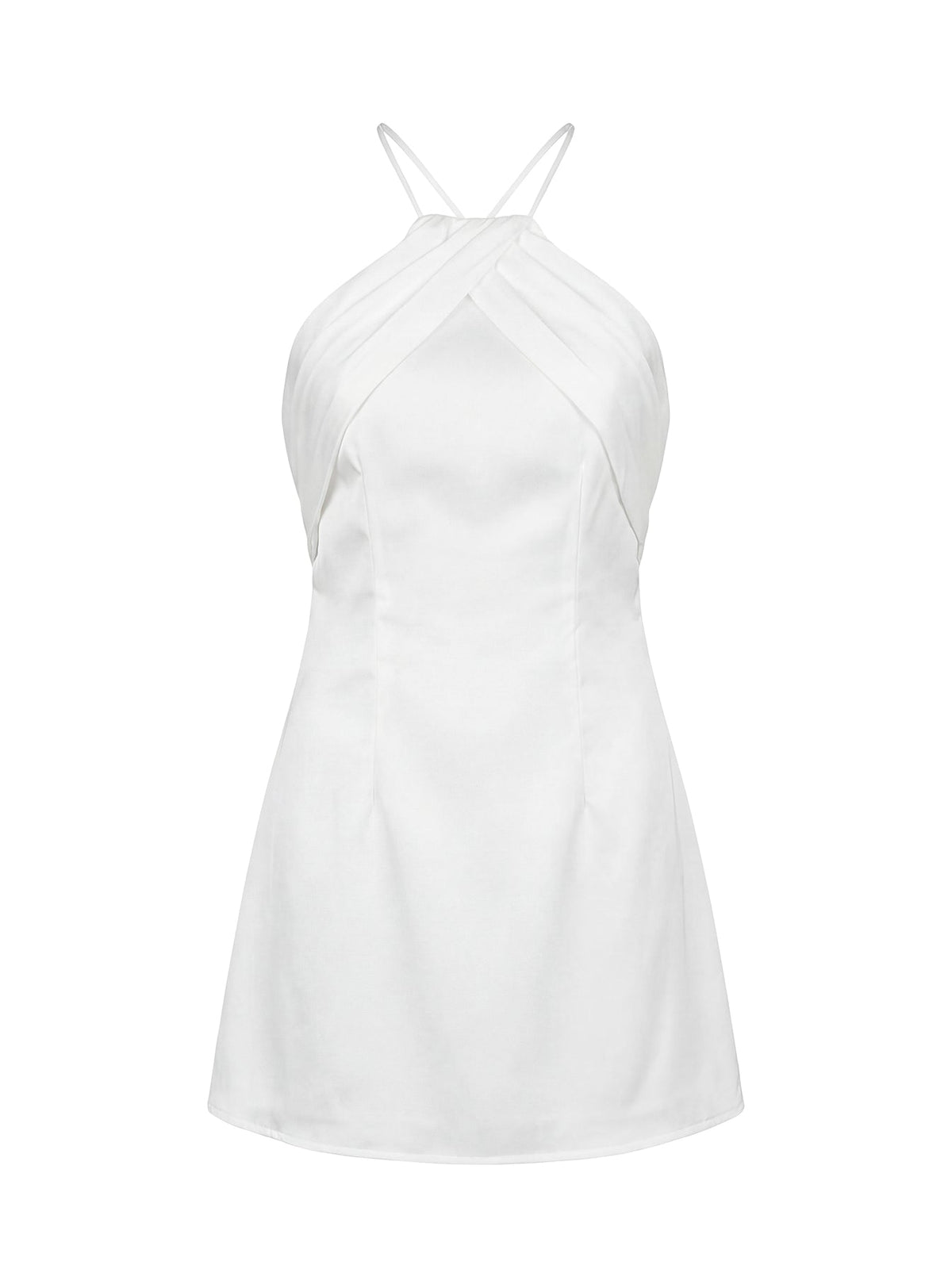 Amberlee Ruched Mini Dress White