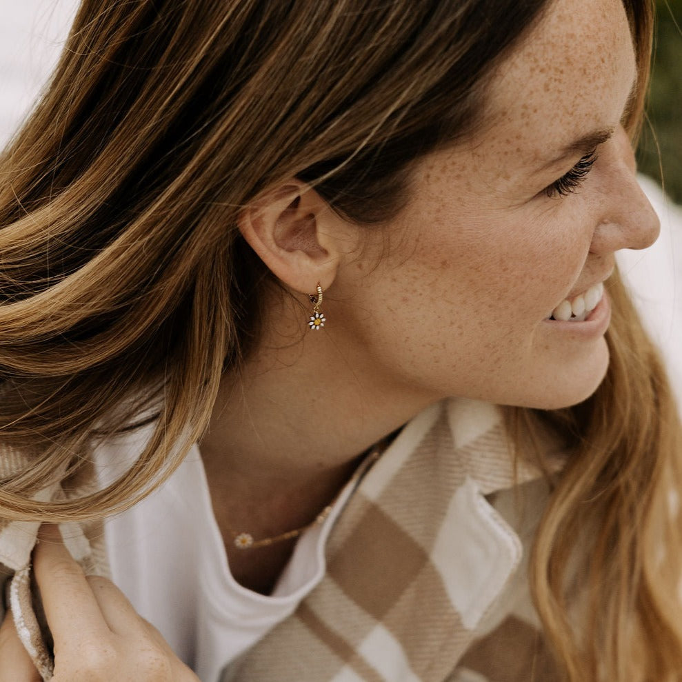 Carolina Daisy Hoop Earrings