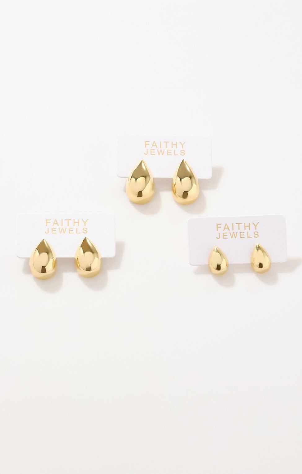 Faithy Jewels Large Teardrop Earring ~ Gold