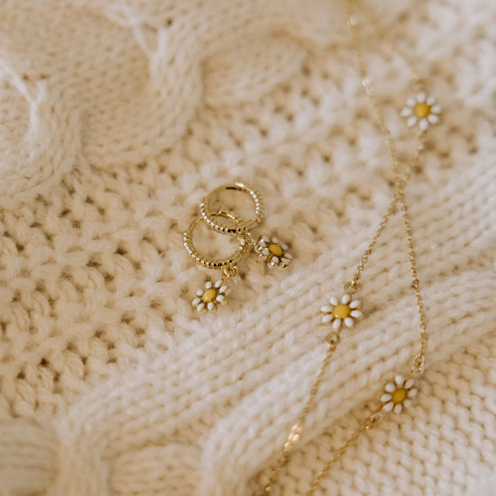 Carolina Daisy Hoop Earrings