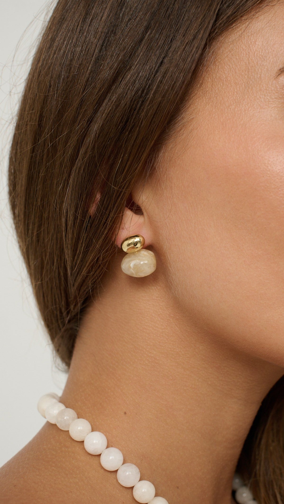Bauble Cream Resin Earring - Cream