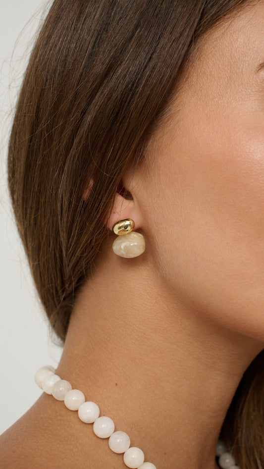 Bauble Cream Resin Earring - Cream