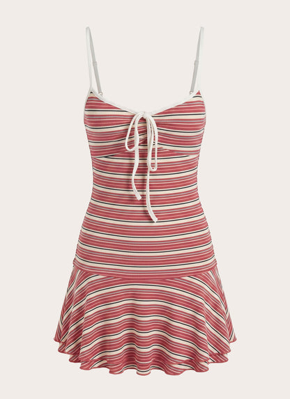 Little Bit Mini Dress - Red Stripe