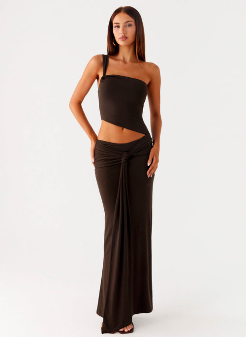 Luara Cut Out Maxi Dress - Chocolate
