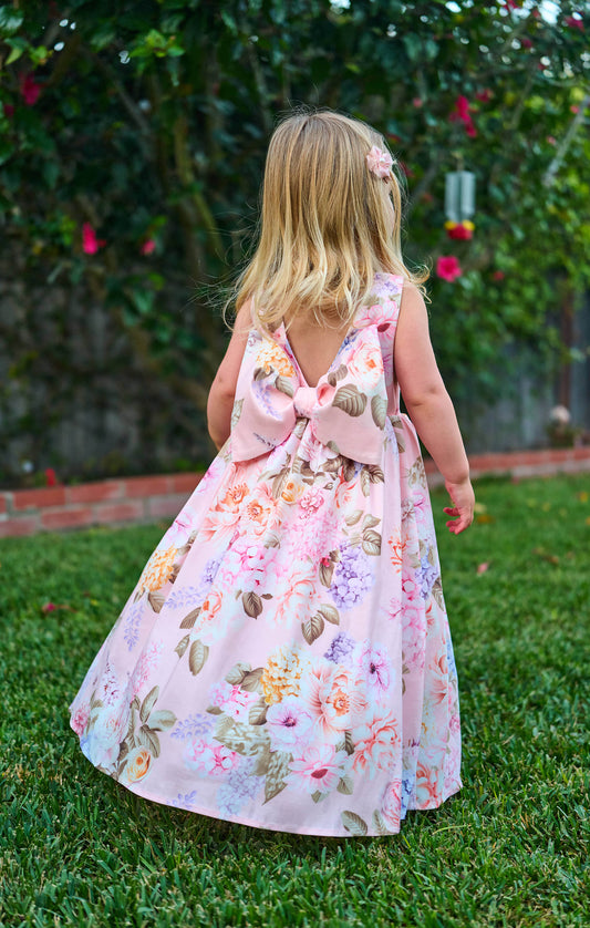 Flower Girl Dress ~ Powder Pink Blooms Taffeta