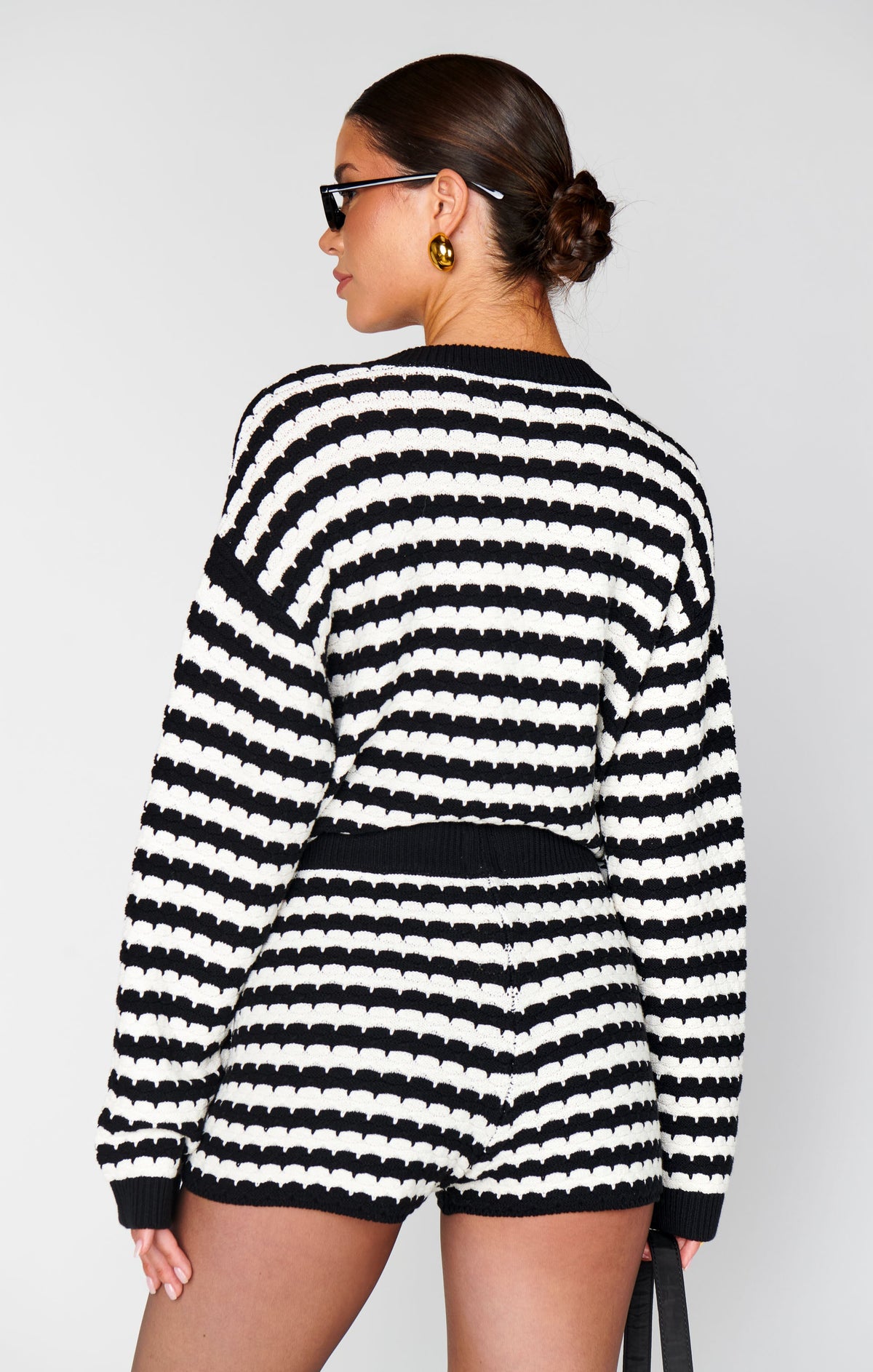 Inez Shorts ~ Black and White Stripe Knit