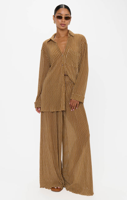 Jet Setter Pants ~ Beachy Bronze Geo