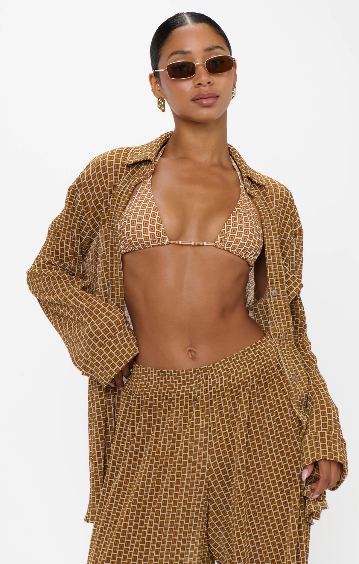 Everywhere Tunic ~ Beachy Bronze Geo