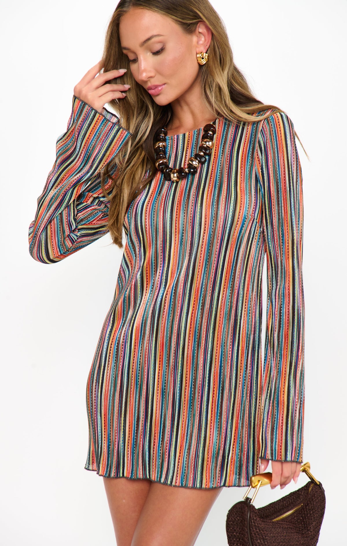 Drifter Mini Dress ~ Sundown Stripe Knit