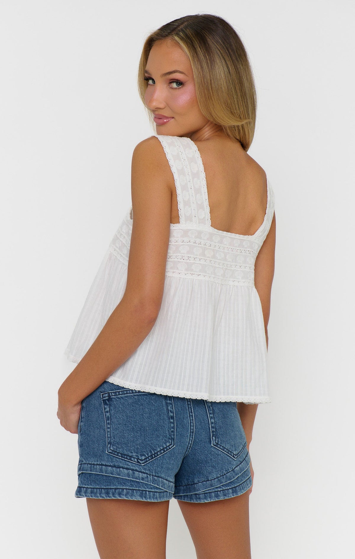 Faye Top ~ White Voile