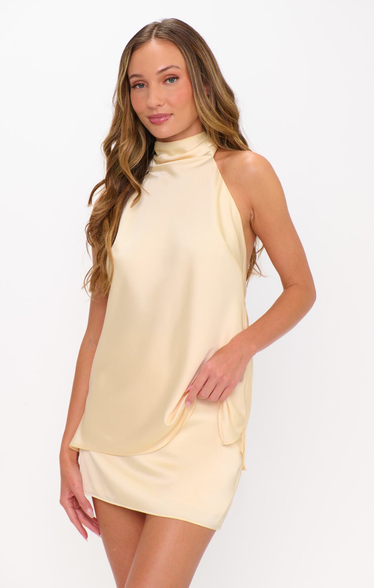 All Night Skort ~ Buttercream Luxe Satin