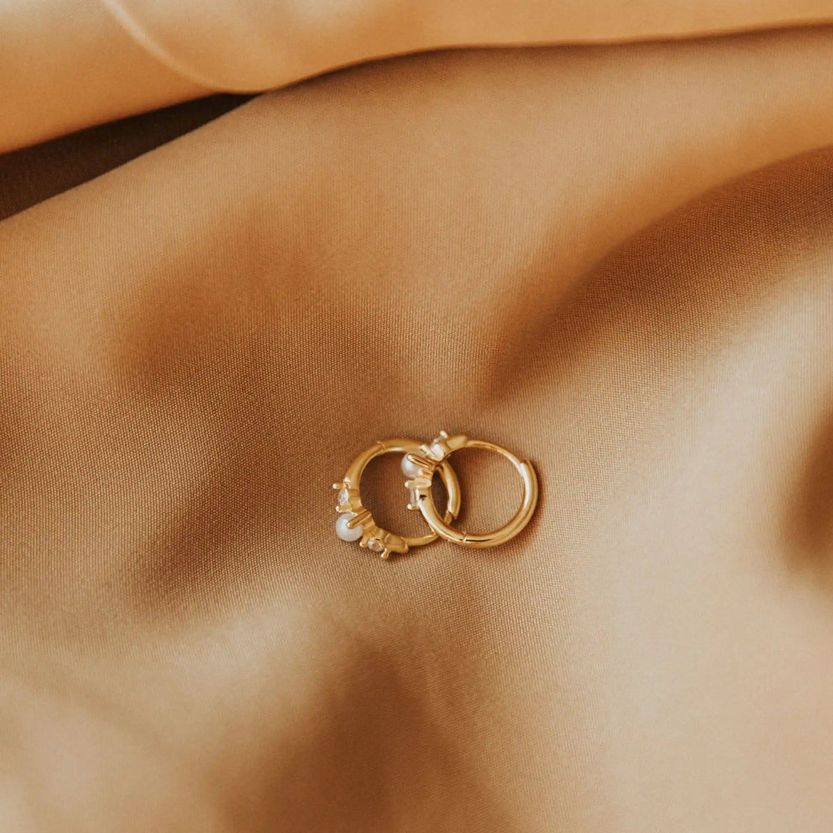 Alexandria Diamond and Pearl Hoop Earrings