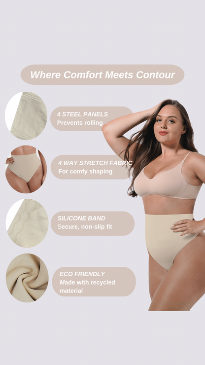 BZEZ Mid Fit Control Thong - Bare