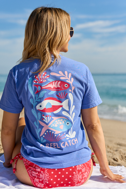 A Reel Catch Blue Comfort Colors Graphic Tee