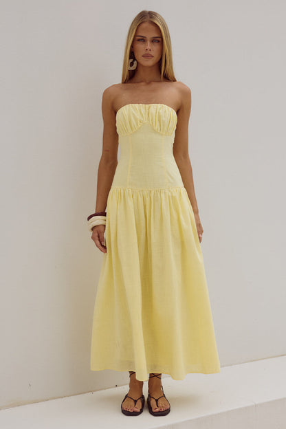 Poppy Midi Dress - Lemon