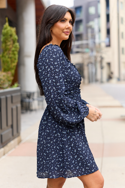 Brynn Navy Blue Floral Mini Dress FINAL SALE