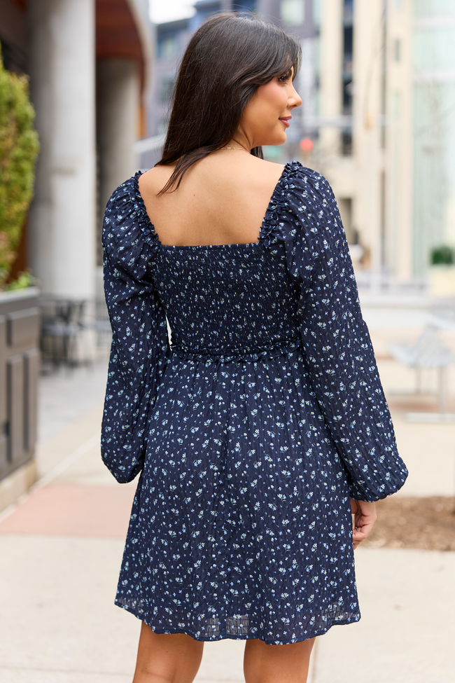 Brynn Navy Blue Floral Mini Dress FINAL SALE