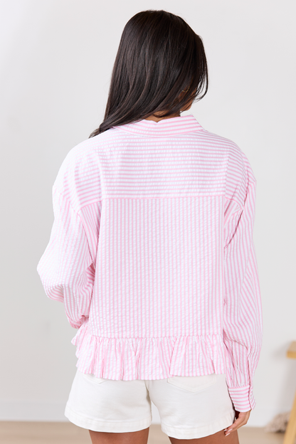 Chandler Pink Seersucker Blouse