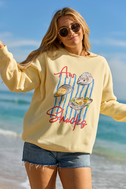 Aw Shucks Yellow Graphic Sweatshirt