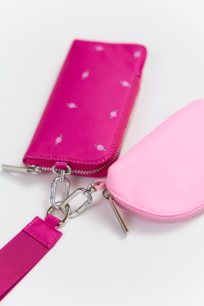 Active State Fuchsia Petal Pop Dual Pouch Wristlet SALE