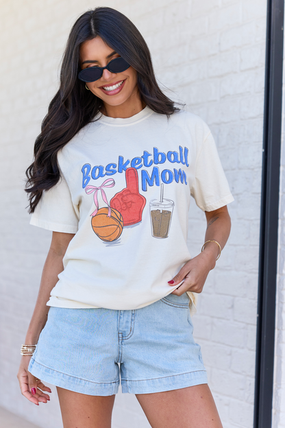 Basketball Mom Ivory Comfort Colors Graphic Tee