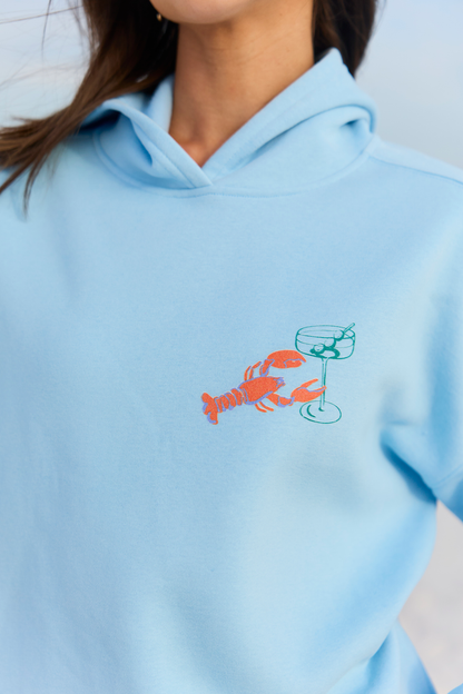 Aspire To Retire Light Blue Graphic Hoodie