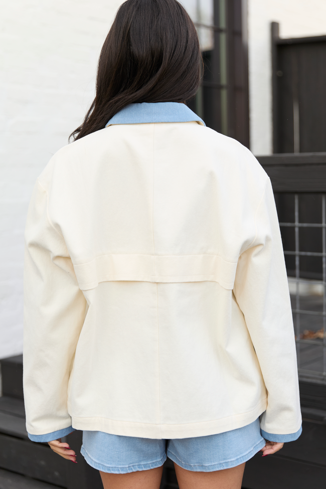 Aubrie Ivory Canvas Jacket FINAL SALE