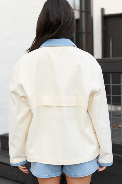 Aubrie Ivory Canvas Jacket FINAL SALE