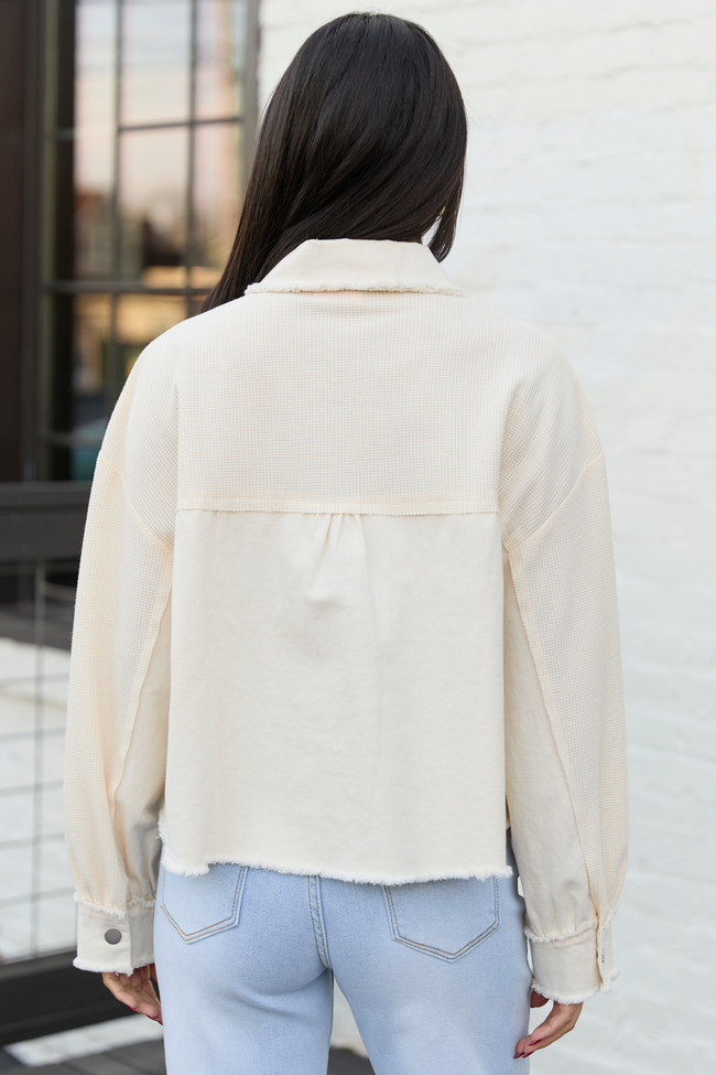Bree Ivory Canvas Thermal Shacket FINAL SALE