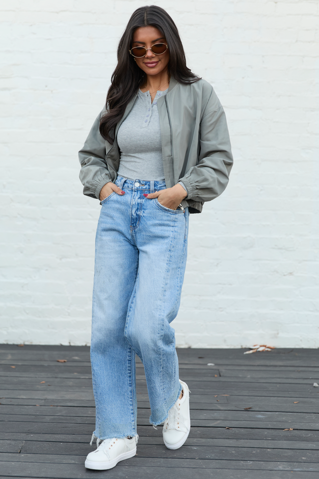 Beau Deep Sage Green Nylon Jacket FINAL SALE