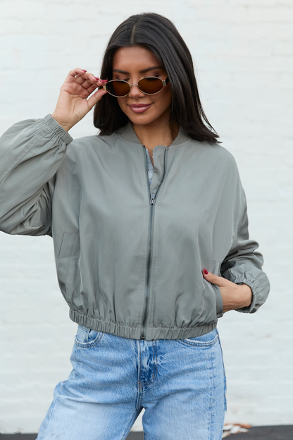 Beau Deep Sage Green Nylon Jacket FINAL SALE