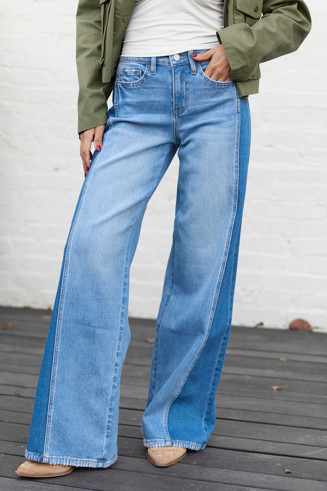 Aubrey Mixed Paneled Jeans FINAL SALE