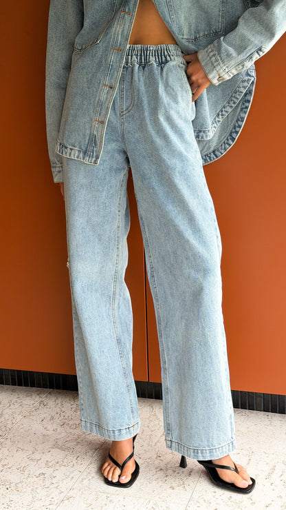 Zina Denim Pants - Mid Blue