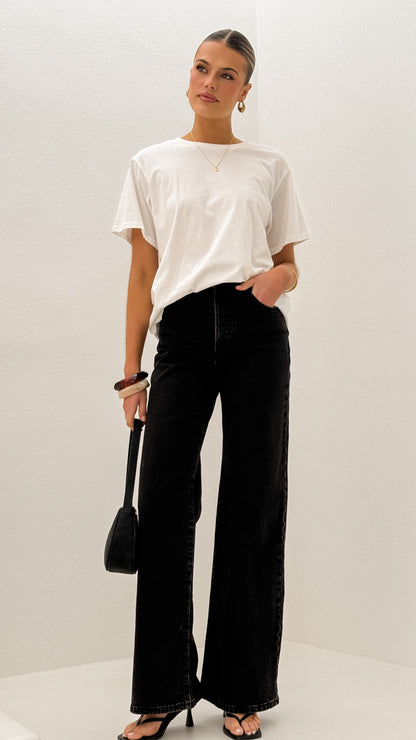 Rollas Sailor Scoop Long Jean - Black Sand