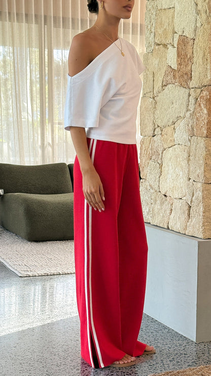 Jaysha Pants - Red/White