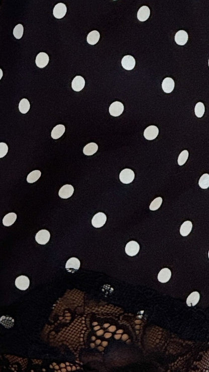 Makoa Lace Shorts - Black/White Polka