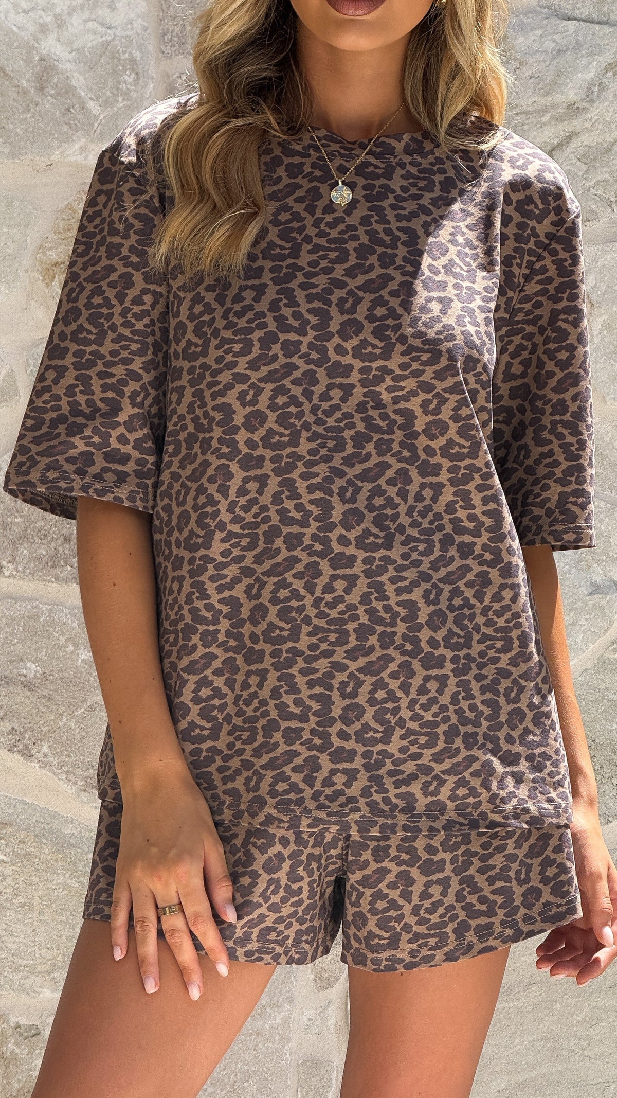 Bobby Crew Neck Tee - Leopard Print