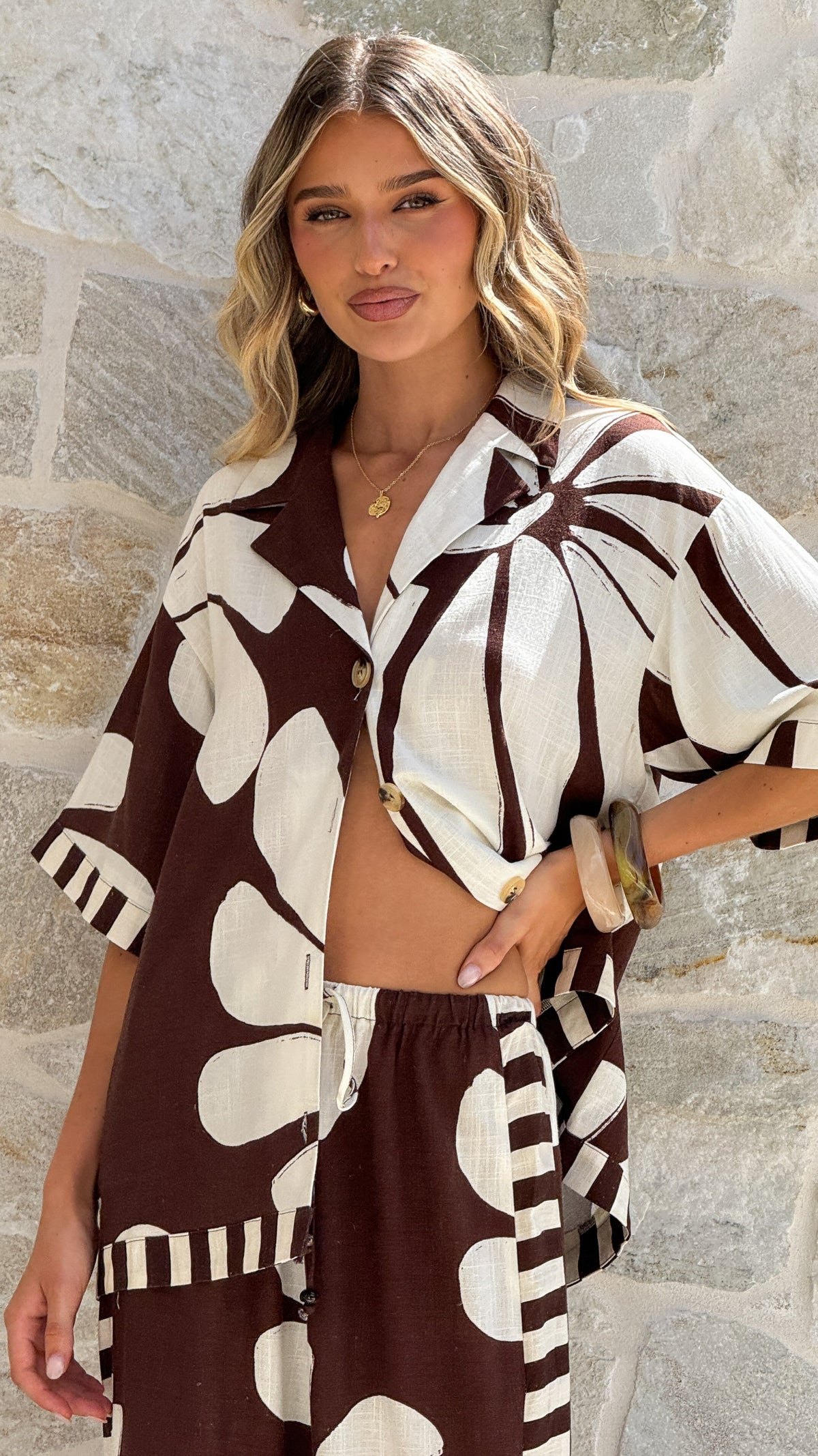 Karissa Button Up Shirt - Acacia Print