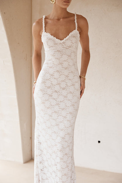 Sarta Lace Maxi Dress - White