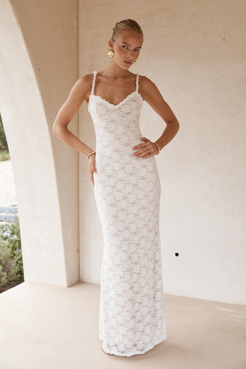 Sarta Lace Maxi Dress - White