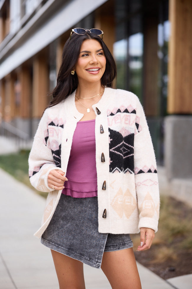 Bessie Fair Isle Toggle Button Cardigan FINAL SALE