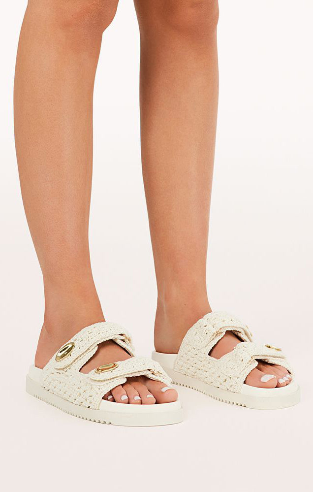 Billini Aricella Sandal ~ Ivory Crochet