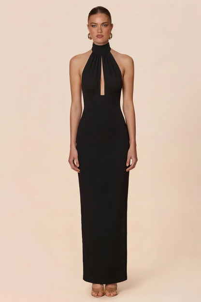 Nookie Martini Halter Gown - Black