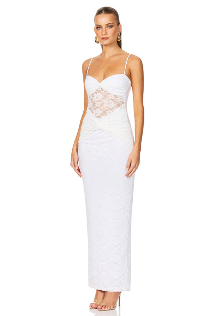 Nookie Lene Lace Maxi Dress - White