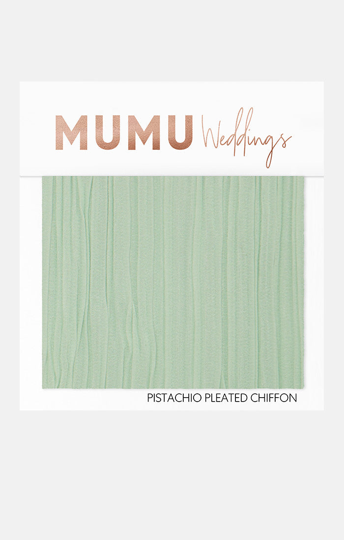 Bridesmaid Fabric Swatch ~ Pistachio Pleated Chiffon